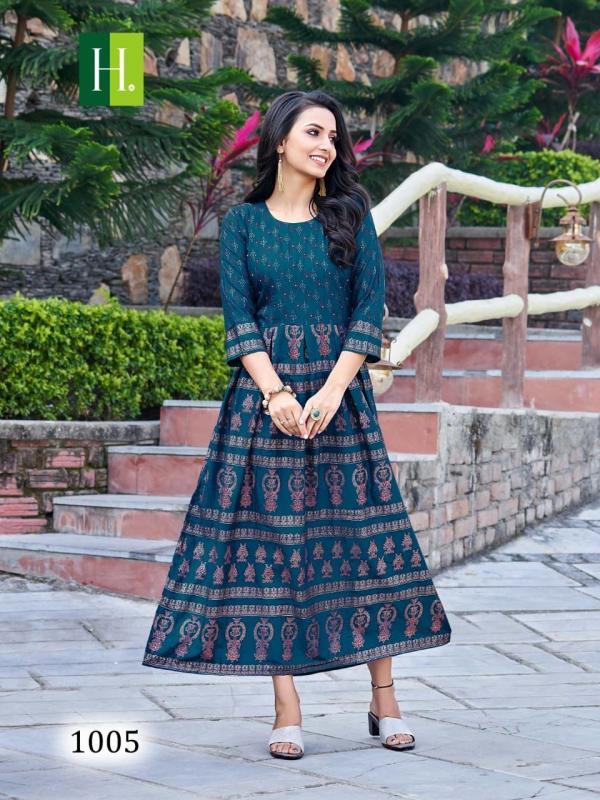 Hirwa Senorita Vol 1 Rayon Fancy Long Anarkali Kurti Collection